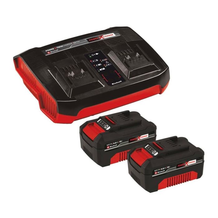 Caricabatteria doppio + 2 Batterie 4,0 Ah | Einhell