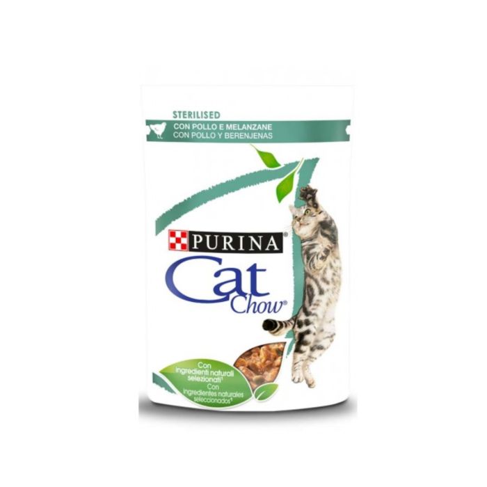 Cat Chow Adulti Sterlized | Pollo e Melanzane | 85 gr