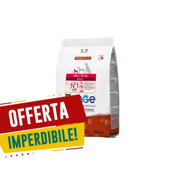 Crocchette Cane Mini Adult Agnello Riso Patate | Monge Natural Superpremium | 800 gr