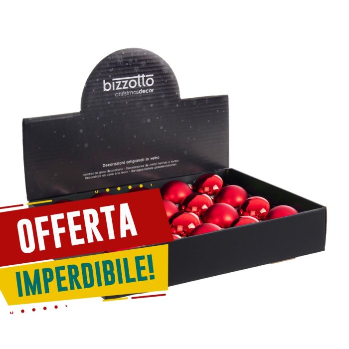 Palline Vetro per albero di Natale Rosse Ø60 20 PZ 