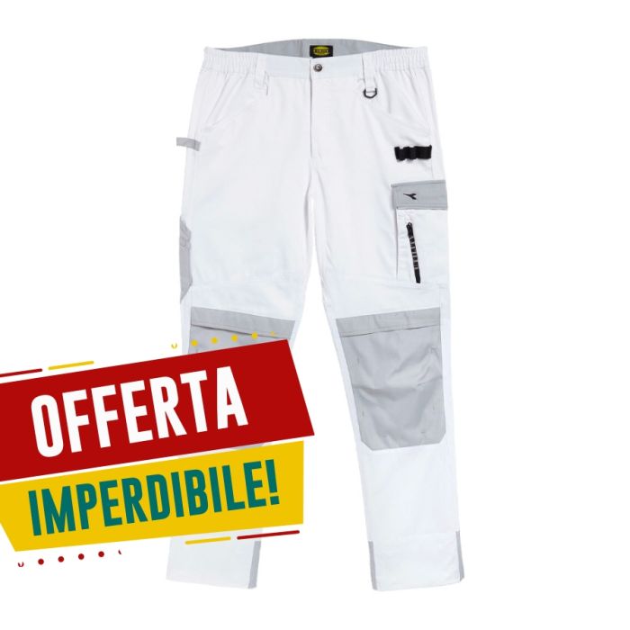 Pantalone bianco da lavoro Diadora Easywork Light Perf