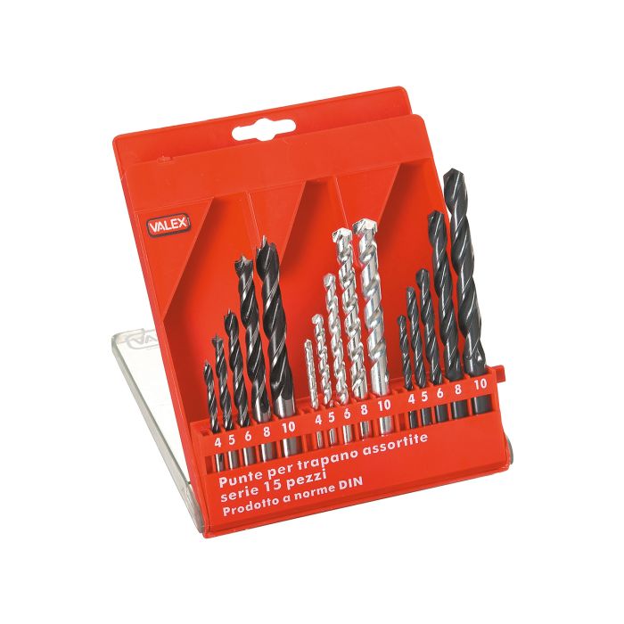 Punte da Trapano n.15 Metallo, Legno e Muro