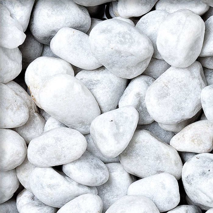 Sassi per Aiuole 25/40 mm Bianco Carrara