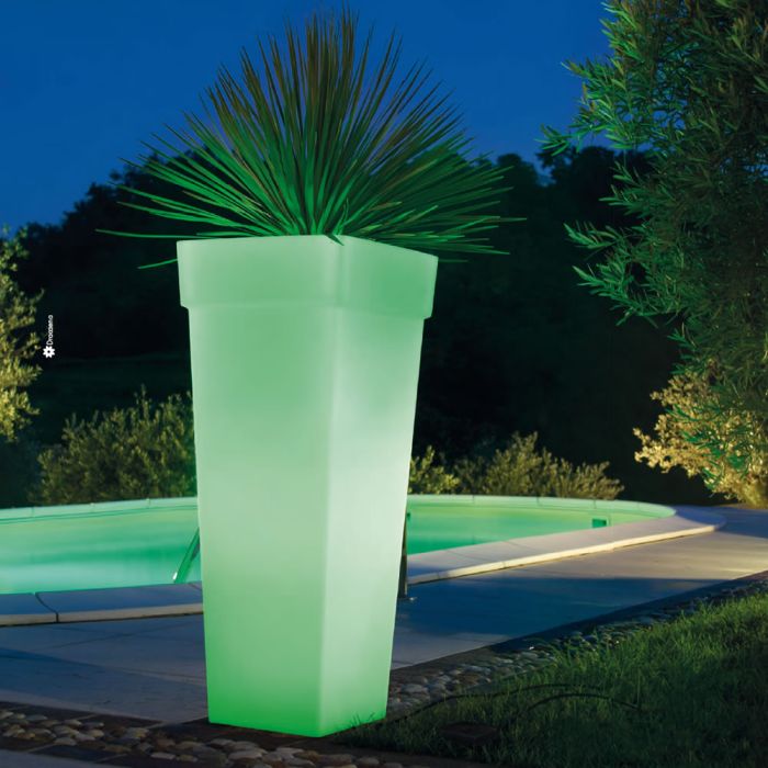 Vaso alto luminoso da interno e giardino Geryon Light