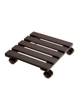 Portavasi con Ruote in Legno Quadrato Verdemax