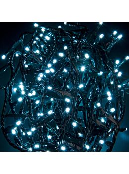 Catena 180 Led Bianco Freddo 3mm Filo Verde