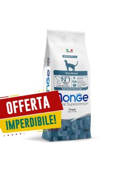 Crocchette Gatto Sterilizzato Trota | Monge Natural Superpremium | 10 kg