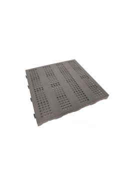 Piastrella forata in plastica ad incastro per esterno e giardino. 40x40cm grigia.