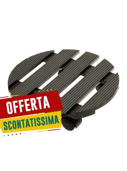 Portavasi con Ruote in Legno Rotondo Verdemax