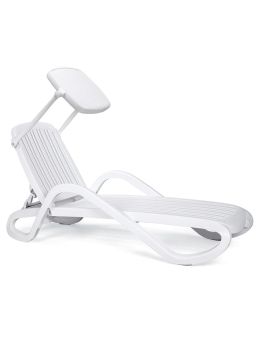 Lettino prendisole Eden Nardi - Bianco con parasole