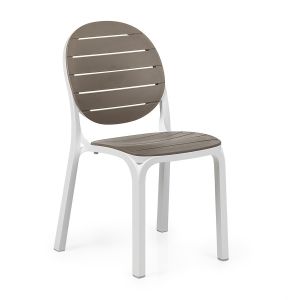 Sedia per esterno Erica di Nardi - bianco e tortora