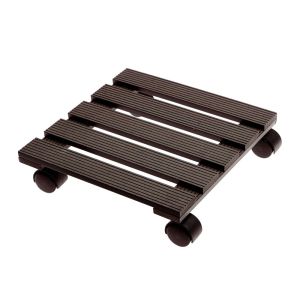 Portavasi con Ruote in Legno Quadrato Verdemax