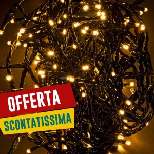 Catena 300 Led Bianco Classic 3mm Filo Verde