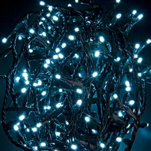 Catena 180 Led Bianco Freddo 3mm Filo Verde