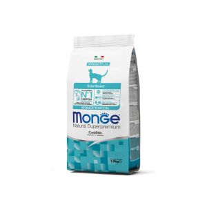 Crocchette Gatto Sterilizzato Merluzzo | Monge Natural Superpremium | 1,5 kg