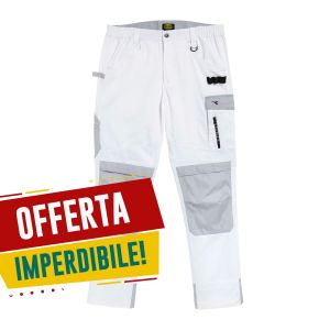 Pantalone bianco da lavoro Diadora Easywork Light Perf