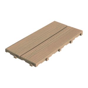 Piastrella in plastica ad effetto legno Easywood. Color beige.