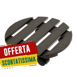 Portavasi con Ruote in Legno Rotondo Verdemax