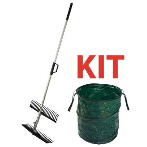 Rastrello a Ragno con Doppio Pettine per Foglie, Erba e Potature