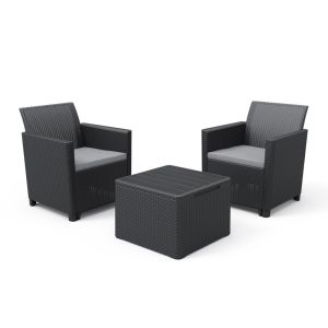 Set Tavolino + 2 Poltrone Claire | Keter