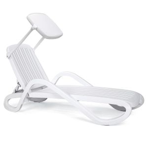 Lettino prendisole Eden Nardi - Bianco con parasole
