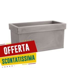 Vaso Cassetta Themis | Nicoli-100 x 40 cm | altezza: 40 cm - Cenere - Senza Sottovaso