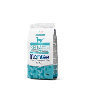 Crocchette Gatto Sterilizzato Merluzzo | Monge Natural Superpremium | 1,5 kg