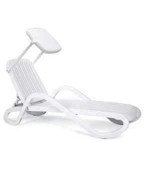 Lettino prendisole Eden Nardi - Bianco con parasole