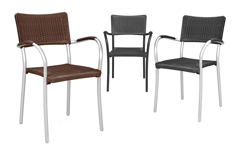 Sedia giardino rattan sintetico ed alluminio